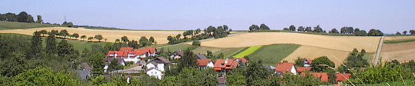 Ochsenbach - Weizenfelder - blauer Himmel am 13. Juli 2003